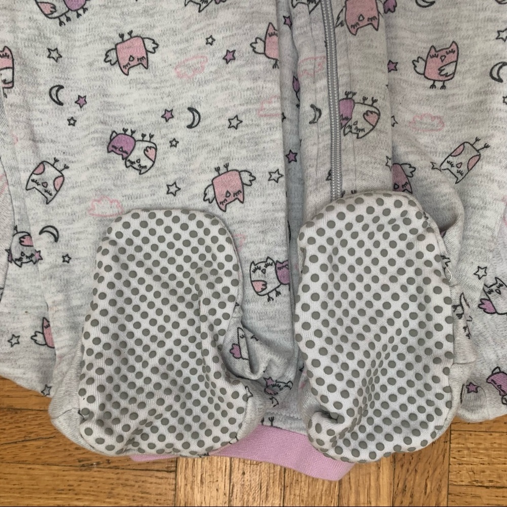 George Grey Lilac Cotton Sleeper Onesie Owls Toddler Size 18-24 M - Picture 5 of 6